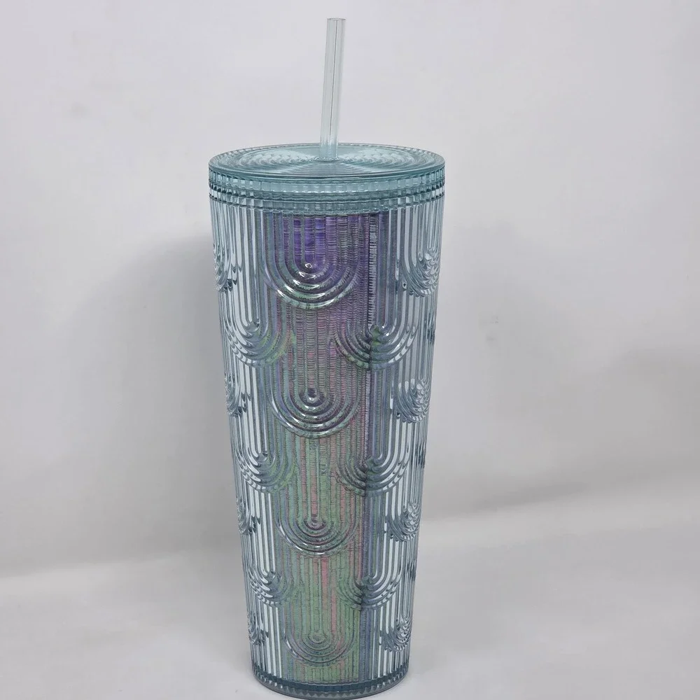 NEW Starbucks Spring 2022 Iridescent Mermaid Scales‎ Tumbler Cold Cup 24 oz